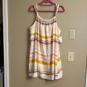 Nine West square neck trapeze mini dress.